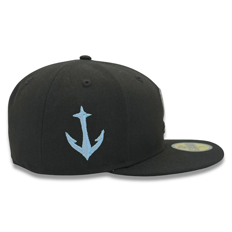 Seattle Kraken Black with Anchor Side Patch Icy Blue UV New Era 59FIFTY Fitted Hat