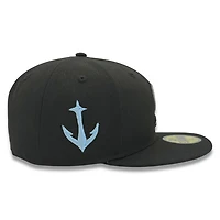 Seattle Kraken Black with Anchor Side Patch Icy Blue UV New Era 59FIFTY Fitted Hat