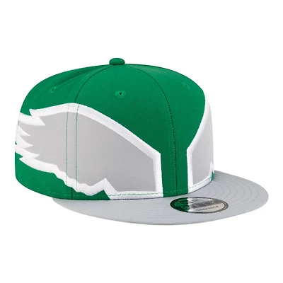 Philadelphia Eagles Kelly Green and Grey NFL Helmet Pack New Era 9FIFTY Snapback Hat