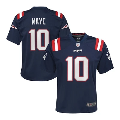 Youth New England Patriots Drake Maye Nike Navy Game Jersey
