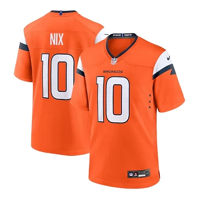 Youth Dallas Denver Broncos Bo Nix Nike Orange Game Jersey