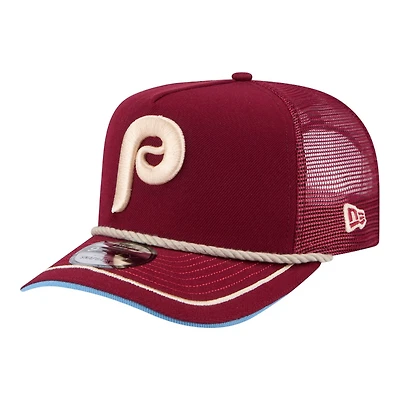 Philadelphia Phillies Maroon Vintage Rope Trucker New Era 9FIFTY A-Frame Snapback Hat