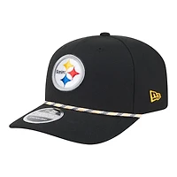 Pittsburgh Steelers Black Multi Rope New Era 9SEVENTY Stretch Snapback Hat