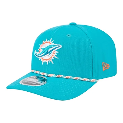 Miami Dolphins Aqua Multi Rope New Era 9SEVENTY Stretch Snapback Hat