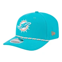 Miami Dolphins Aqua Multi Rope New Era 9SEVENTY Stretch Snapback Hat