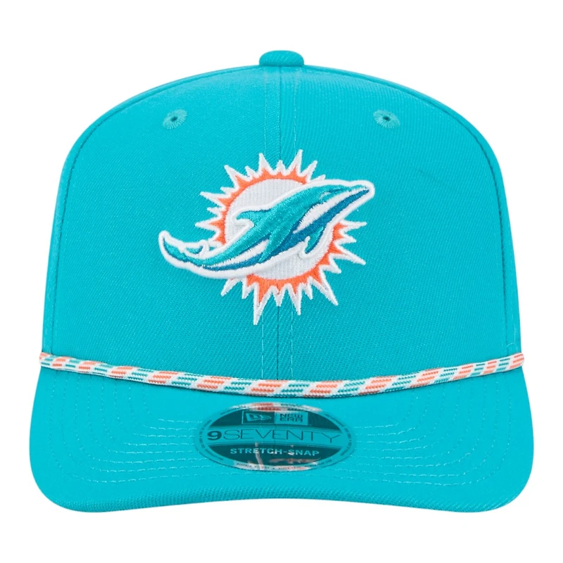 Miami Dolphins Aqua Multi Rope New Era 9SEVENTY Stretch Snapback Hat