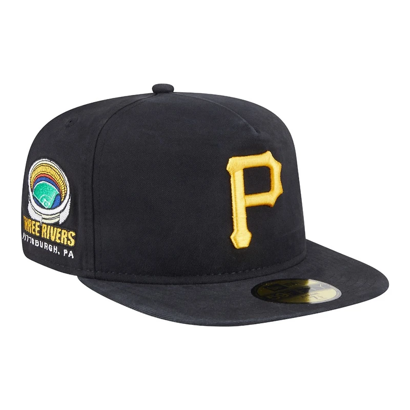 Pittsburgh Pirates Black Championship Side Flag New Era 59FIFTY A-Frame Fitted Hat