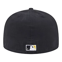 Pittsburgh Pirates Black Championship Side Flag New Era 59FIFTY A-Frame Fitted Hat