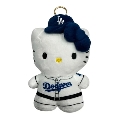 Los Angeles Dodgers White Hello Kitty 6 Inch Backpack Clip Keychain