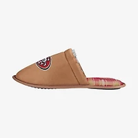 Men's San Francisco 49ers Flannel Lined Brown Suede Scuff Slipper