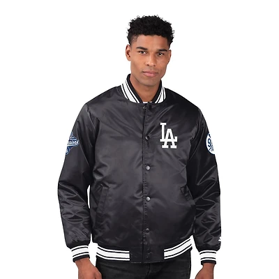 Los Angeles Dodgers Black and White World Series Champions Starter Full Button Up Jacket
