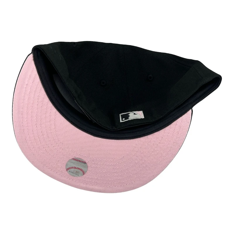 Los Angeles Dodgers Black and White 40th Anniversary Patch Pink UV New Era 59FIFTY Fitted Hat