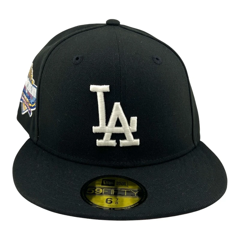 Los Angeles Dodgers Black and White 40th Anniversary Patch Pink UV New Era 59FIFTY Fitted Hat