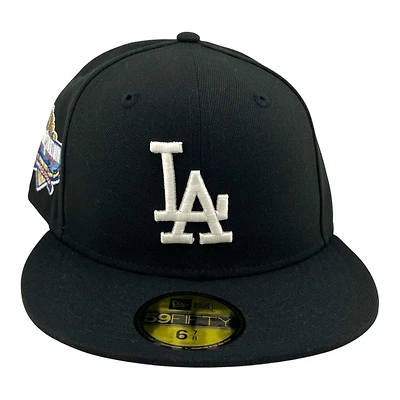 Los Angeles Dodgers Black and White 40th Anniversary Patch Pink UV New Era 59FIFTY Fitted Hat