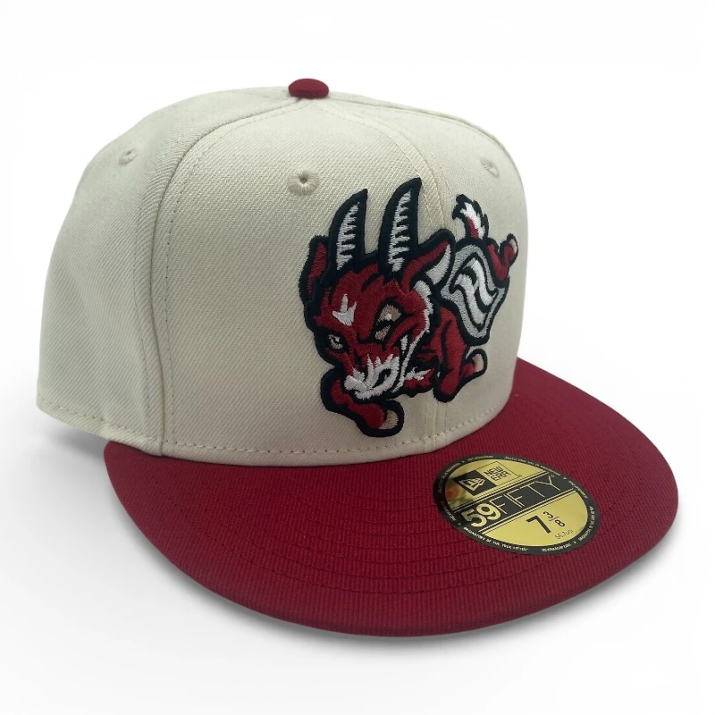 Hartford Yard Goats Chrome and Red with Gray UV MiLB New Era 59FIFTY Fitted Hat