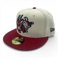 Hartford Yard Goats Chrome and Red with Gray UV MiLB New Era 59FIFTY Fitted Hat