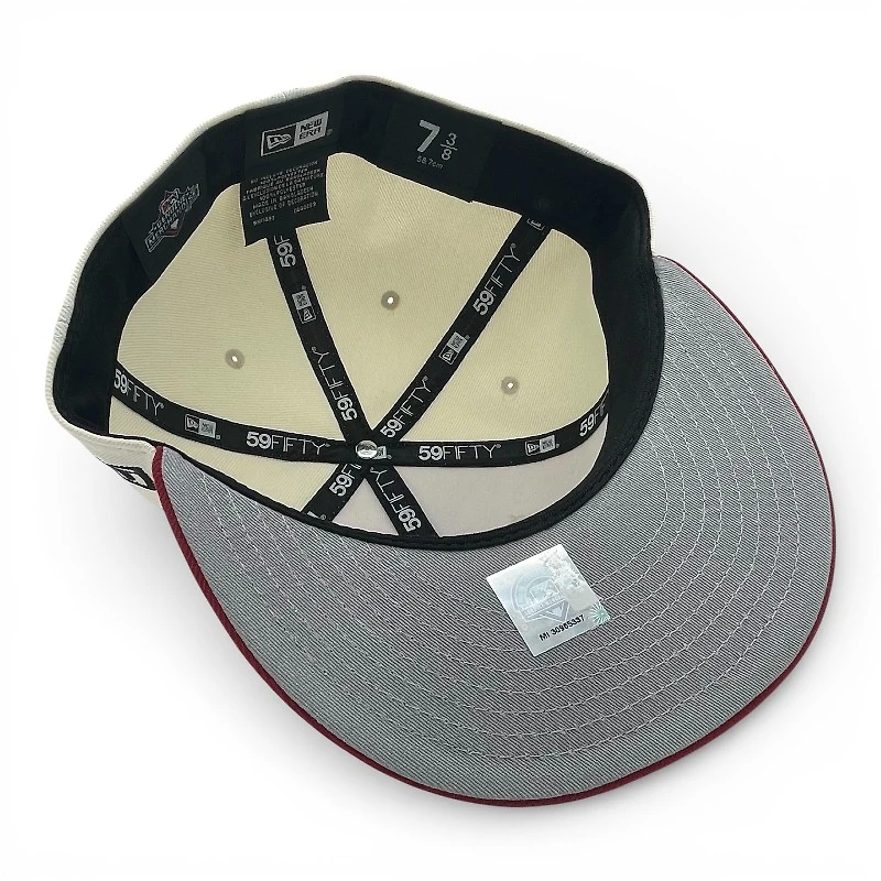 Hartford Yard Goats Chrome and Red with Gray UV MiLB New Era 59FIFTY Fitted Hat