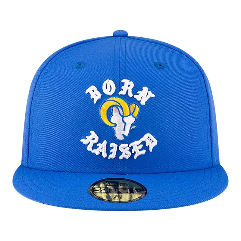 Los Angeles Rams Royal Blue Born x Raised New Era 59FIFTY Fitted Hat