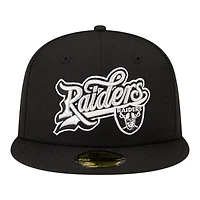 Las Vegas Raiders Black Born x Raised New Era 59FIFTY Fitted Hat