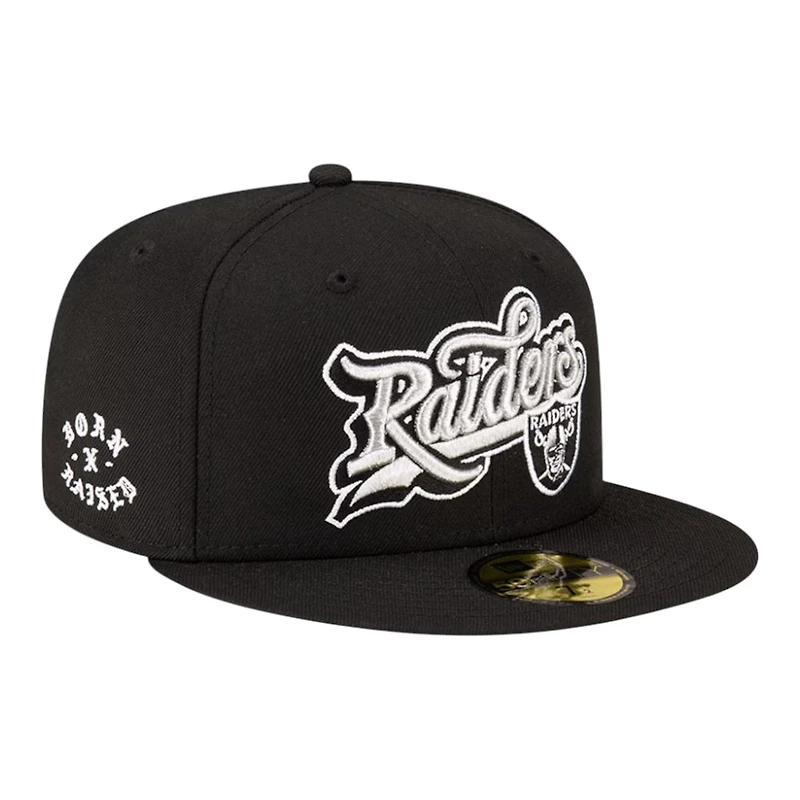 Las Vegas Raiders Black Born x Raised New Era 59FIFTY Fitted Hat