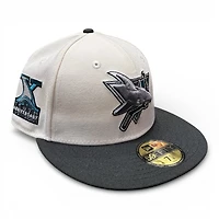 San Jose Sharks Chrome and Black 10th Anniversary Patch Green UV New Era 59FIFTY Fitted Hat