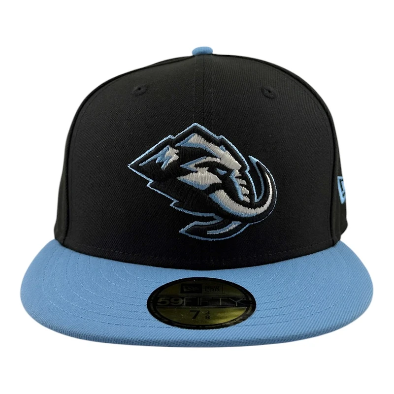 Utah Mammoth Black and Mountain Blue Primary Logo Grey UV New Era 59FIFTY Fitted Hat