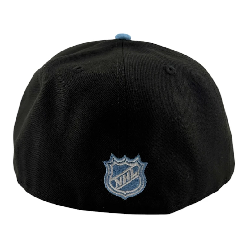 Utah Mammoth Black and Mountain Blue Primary Logo Grey UV New Era 59FIFTY Fitted Hat