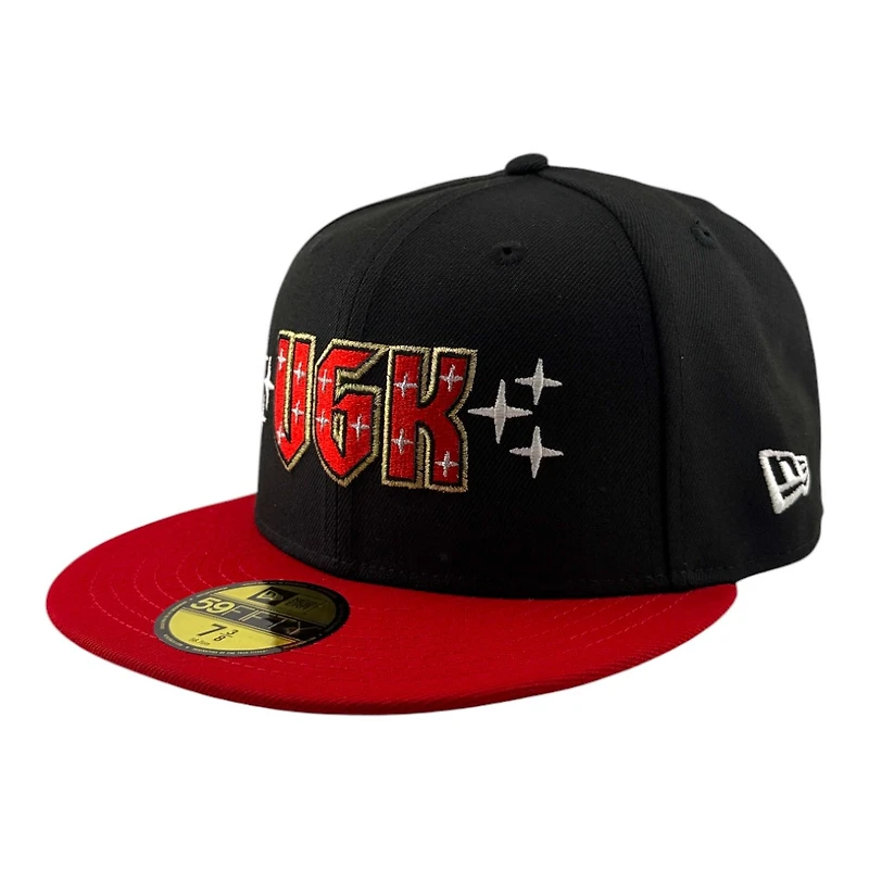 Vegas Golden Knights Black and Red 2017-18 Inaugural Season Patch Grey UV New Era 59FIFTY Fitted Hat