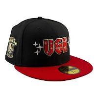 Vegas Golden Knights Black and Red 2017-18 Inaugural Season Patch Grey UV New Era 59FIFTY Fitted Hat