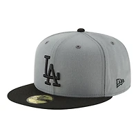 Los Angeles Dodgers Grey and Black 2025 Back-to-Back World Series Champs Circle Patch UV New Era 59FIFTY Fitted Hat