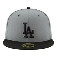Los Angeles Dodgers Grey and Black 2025 Back-to-Back World Series Champs Circle Patch UV New Era 59FIFTY Fitted Hat