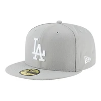 Los Angeles Dodgers Gray Back-to-Back World Series Champs Baseball Diamond Patch Grey UV New Era 59FIFTY Fitted Hat