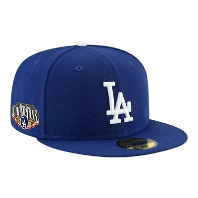 Los Angeles Dodgers Royal Blue 2025 World Series Champions Locker Room Patch Black UV New Era 59FIFTY Fitted Hat