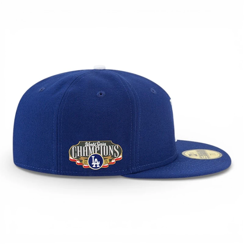 Los Angeles Dodgers Royal Blue 2025 World Series Champions Locker Room Patch Black UV New Era 59FIFTY Fitted Hat