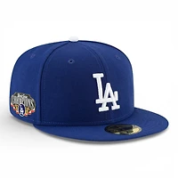 Los Angeles Dodgers Royal Blue 2025 World Series Champions Locker Room Patch Black UV New Era 59FIFTY Fitted Hat