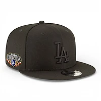 Los Angeles Dodgers Black on Black 2025 World Series Champions Locker Room Patch Grey UV New Era 9FIFTY Snapback Hat