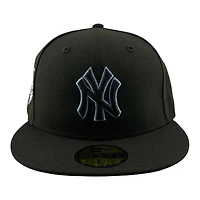 New York Yankees Black with Light Blue Metallic Stitching 2000 WS Patch Era 59FIFTY Fitted Hat