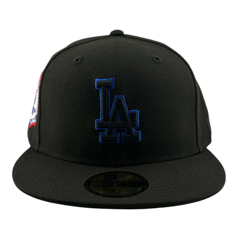 Los Angeles Dodgers Black with Royal Blue Metallic Stitching 2000 WS Patch New Era 59FIFTY Fitted Hat