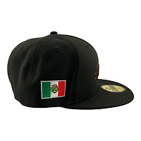 Mexico Black with Red Metallic Stitching Flag Patch New Era 59FIFTY Fitted Hat