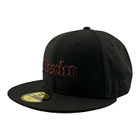 Mexico Black with Red Metallic Stitching Flag Patch New Era 59FIFTY Fitted Hat