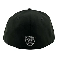 Las Vegas Raiders Black with White Script New Era 59FIFTY Fitted Hat