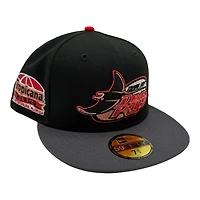 Tampa Bay Devil Rays Black and Graphite Tropicana Field Patch Grey UV New Era 59FIFTY Fitted Hat