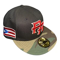 Puerto Rico Black and Camo Flag Patch Gray UV New Era 59FIFTY Fitted Hat