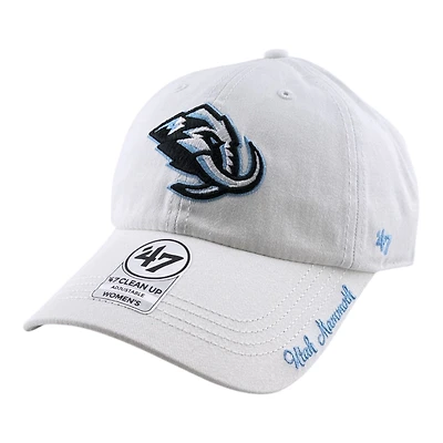 Women's Utah Mammoth White Primary Logo '47 Clean Up Adjustable Hat