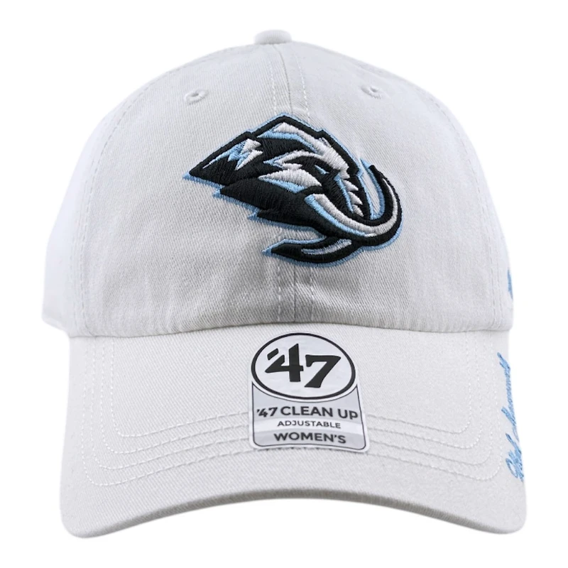 Women's Utah Mammoth White Primary Logo '47 Clean Up Adjustable Hat