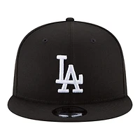 Los Angeles Dodgers White on Black 2025 World Series Patch New Era 9FIFTY Snapback