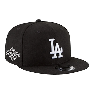Los Angeles Dodgers White on Black 2025 World Series Patch New Era 9FIFTY Snapback