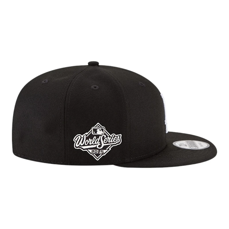 Los Angeles Dodgers White on Black 2025 World Series Patch New Era 9FIFTY Snapback