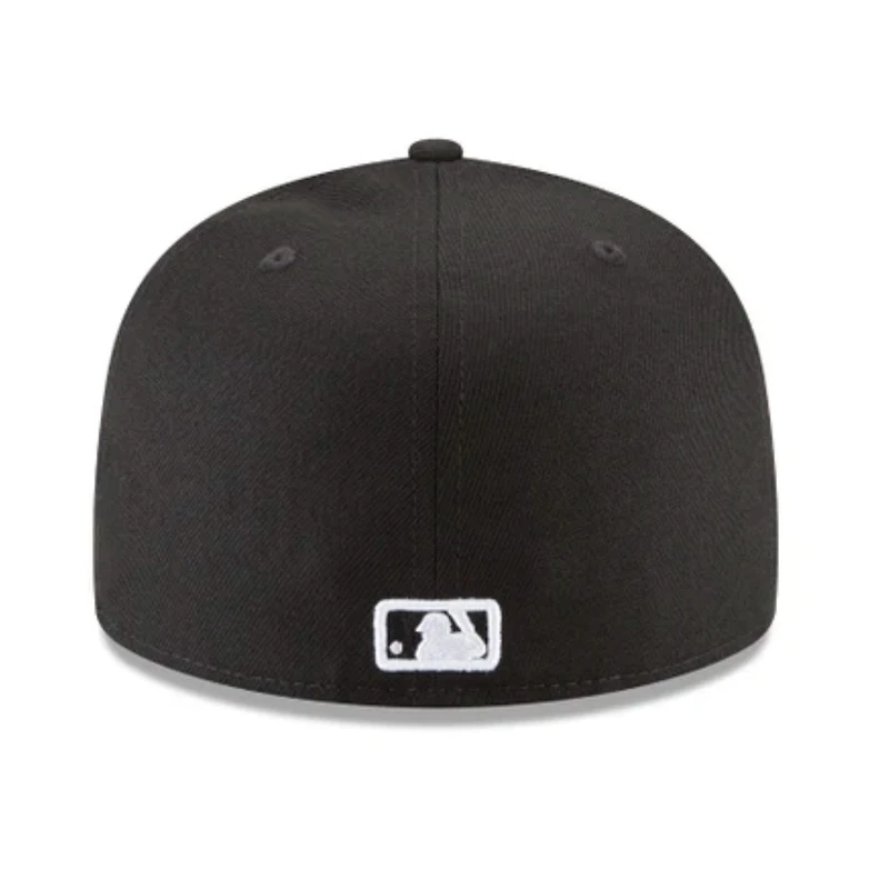 Los Angeles Dodgers Black and White Back to WS Champs Ring Patch Grey UV New Era 59FIFTY Fitted Hat