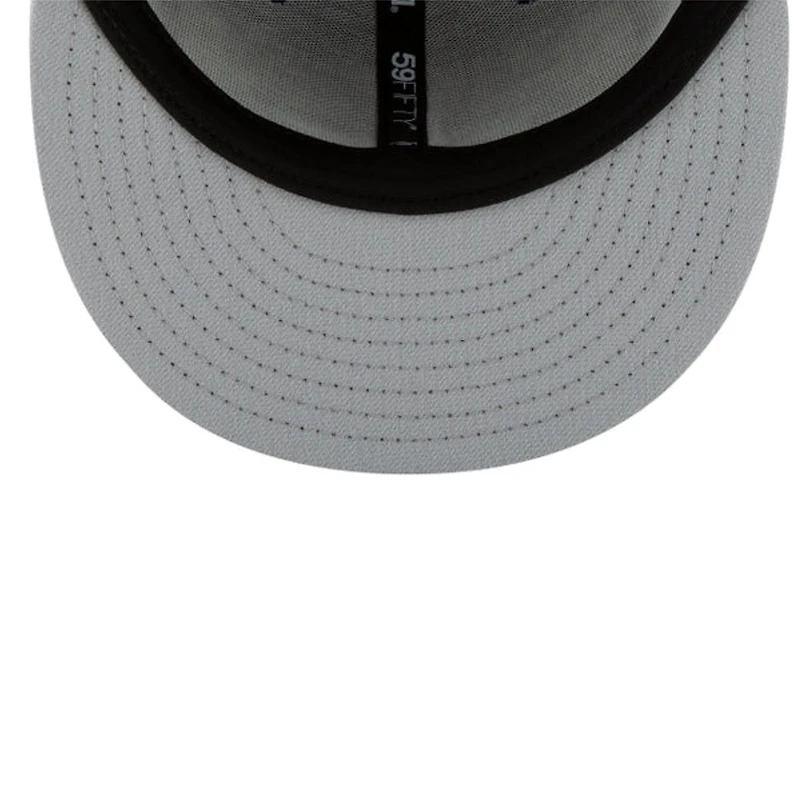 Los Angeles Dodgers Black and White Back to WS Champs Ring Patch Grey UV New Era 59FIFTY Fitted Hat